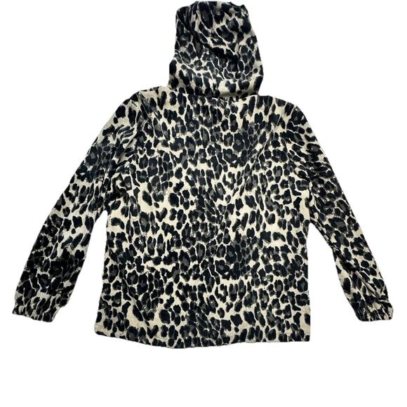 Entro Womens Large Jacket Full Zip Leopard Hooded Long Sleeve Pockets Casual - Picture 12 of 13